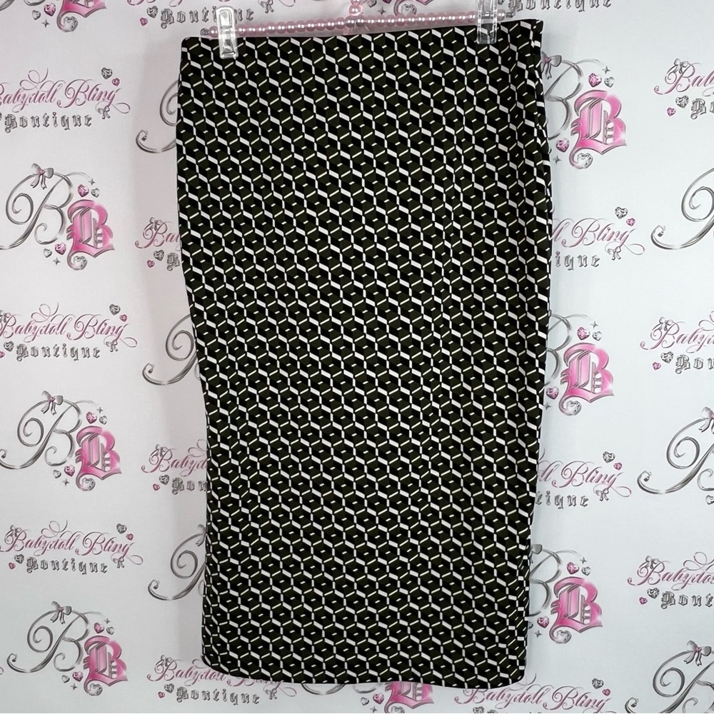 Le Chateau skirt long style Black and White Geometric Pencil Skirt